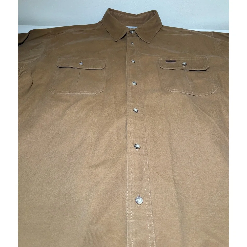 Carhartt Men's Heavy Duty Brown Button Down Shirt Jacket | 2XL